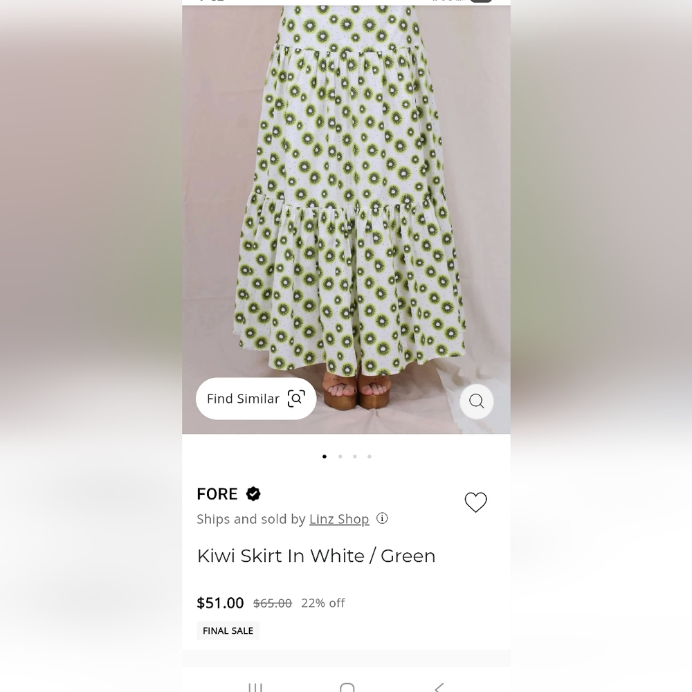 FORE Green Patterned Maxi Skirt